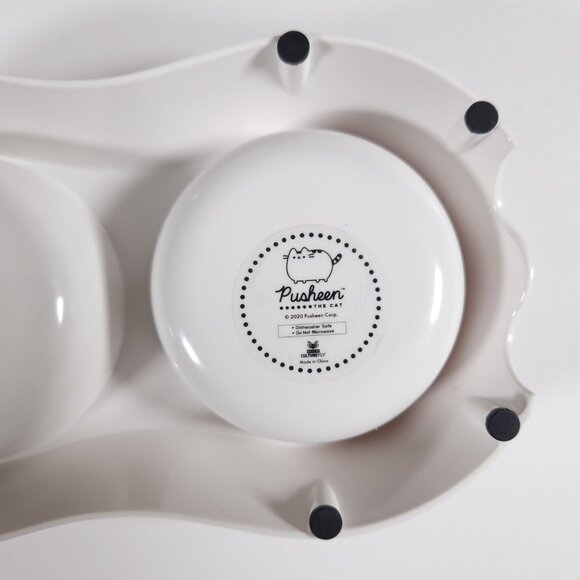 Pusheen Double Cat Food Bowl Feeder Base Pink White Meow Pet NO METAL BOWLS - Picture 4 of 12